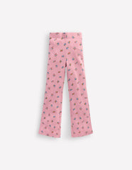 Boden Ribbed Flare Leggings - Vintage Pink Spaced Ditsy