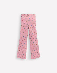Boden Ribbed Flare Leggings - Vintage Pink Spaced Ditsy