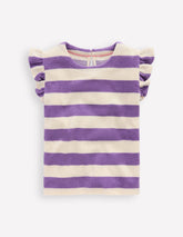 Boden Relaxed Towelling Top - Soft Ivory/Aster Purple