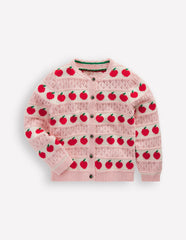 Boden Pretty Scalloped Cardigan - Chalk Pink Apples