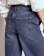 Boden High Rise Clean Wide Jeans - Mid Vintage