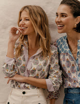 Boden Sienna Cotton Shirt - Multi, Wildflower Bouquet