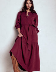 Boden Cecily Double Cloth Midi Dress - Deep Wisteria