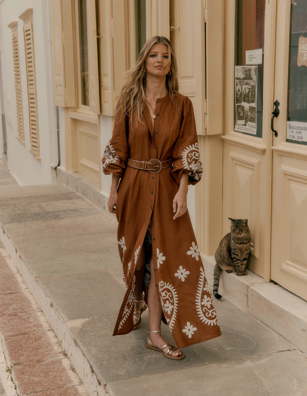 Boden Mae Linen Blend Shirt Dress - Russet