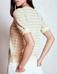 Boden Dot Pointelle Cardigan - Pretty Floral Fair Isle