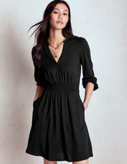 Boden Sarah Short Jersey Dress - Black