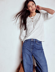 Boden May Broderie Top - White