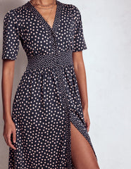Boden Natalia Jersey Tea Dress - French Navy, Ballet Slipper