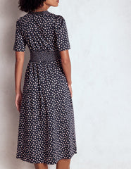 Boden Natalia Jersey Tea Dress - French Navy, Ballet Slipper