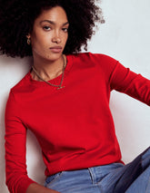 Boden Emilia Cotton Crew Sweater - Poppy Red