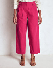 Boden Bloomsbury Cotton Pants - Bright Cherry