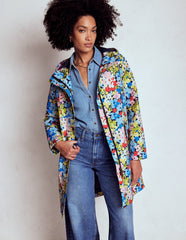Boden Wells Waterproof Hooded Coat - Multi, Flowerbed Cluster