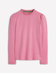 Boden Supersoft Frill Detail Top - Formica Pink
