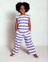 Boden Towelling Pants - Soft Ivory/Aster Purple