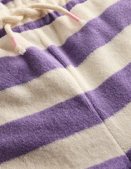 Boden Towelling Pants - Soft Ivory/Aster Purple