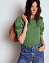 Boden Lottie Puff Sleeve Top - Newt Green
