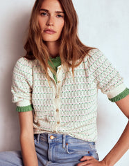 Boden Supersoft Frill Detail T-shirt - Newt Green