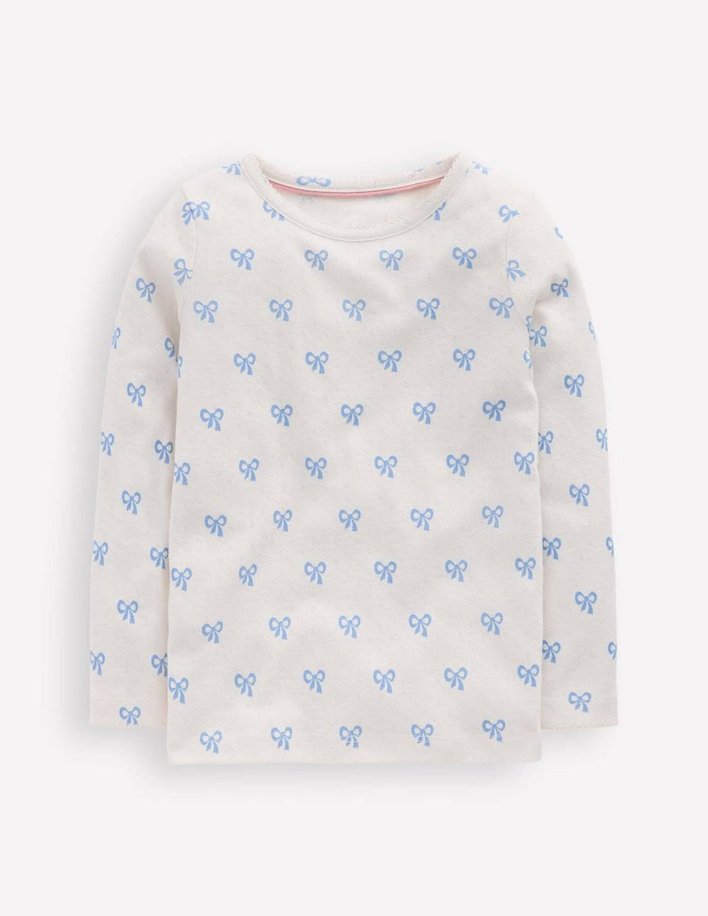 Boden Long Sleeve Pointelle Top - Multi Bows