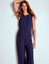 Boden Gwen Slash Neck Jumpsuit - Navy
