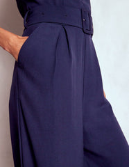 Boden Gwen Slash Neck Jumpsuit - Navy