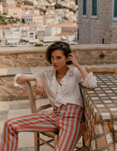 Boden High Rise Stripe Jeans - Red, Blue and Pink Stripe