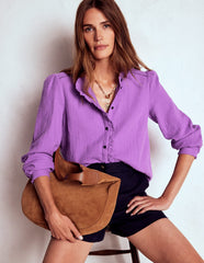 Boden Helena Double Cloth Top - Amethyst Purple