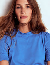 Boden Supersoft Frill Detail T-shirt - Meadow Spring