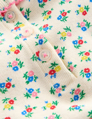 Boden Snug Henley Pajamas - Soft Ivory Spring Ditsy