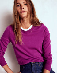 Boden Emilia Cotton Crew Sweater - Regal Purple