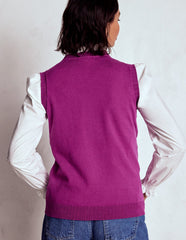 Boden Emilia Cotton Crew Neck Vest - Regal Purple
