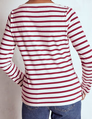 Boden Olivia Long Sleeve Breton - Deep Wisteria Stripe