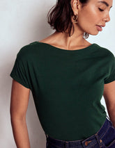 Boden Supersoft Boat Neck T-shirt - Green Pine