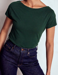 Boden Supersoft Boat Neck T-shirt - Green Pine