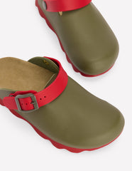 Boden Colourblock Clogs - Bottle Green
