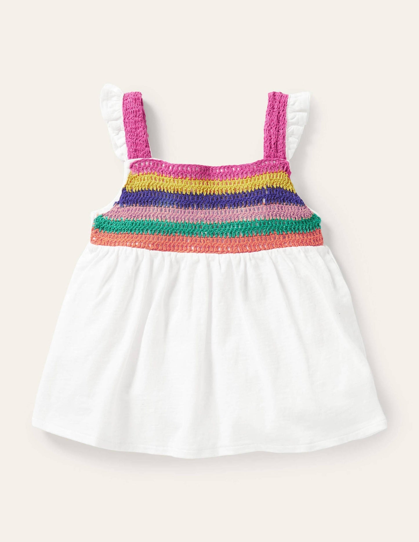 Boden Crochet Tank Top - White