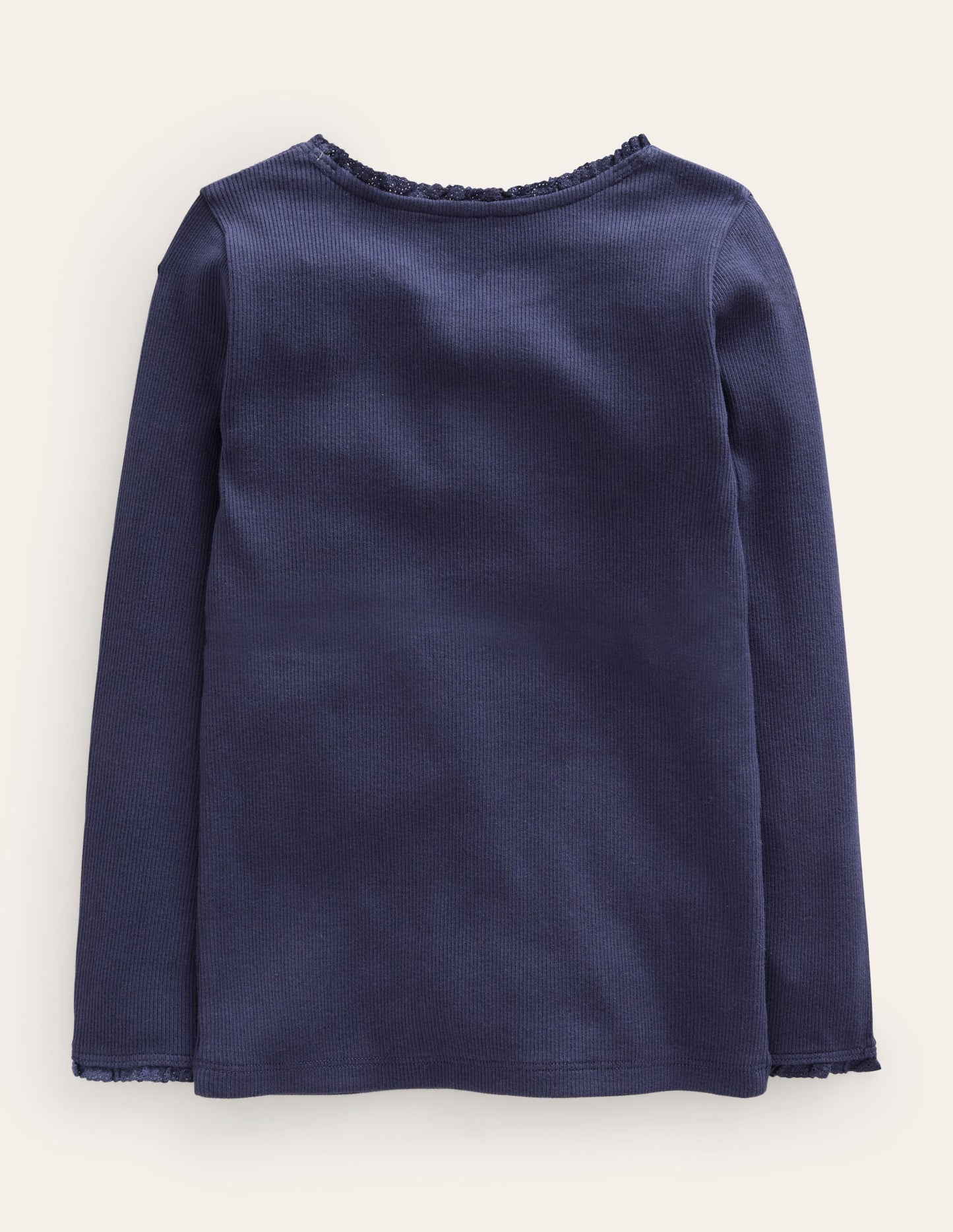 Boden Ribbed Long Sleeve T-shirt - Starboard Blue