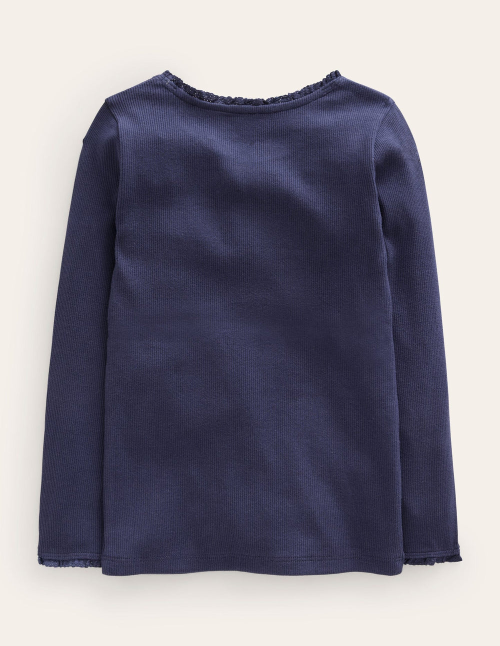 Boden Ribbed Long Sleeve T-shirt - Starboard Blue