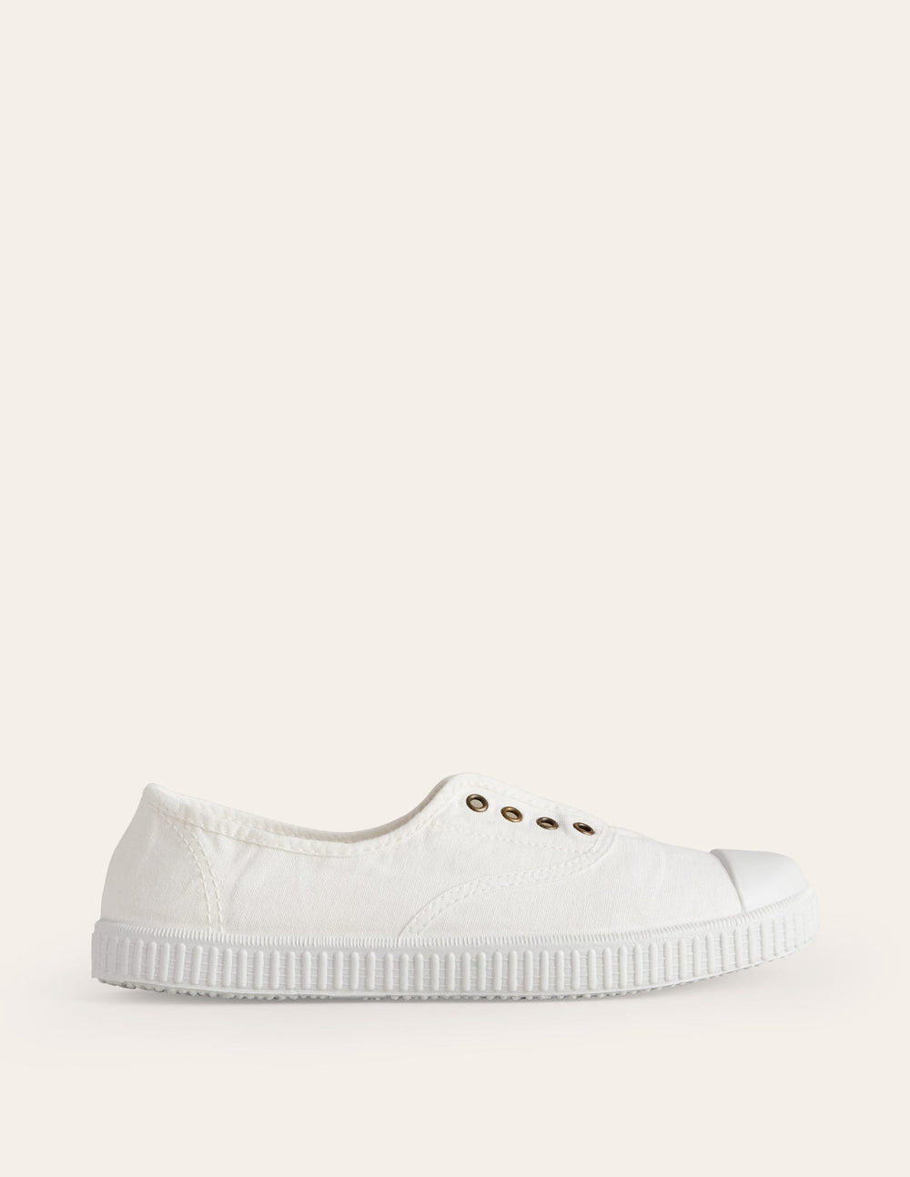 Boden Laceless Canvas Plimsoll - Ivory