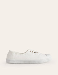 Boden Laceless Canvas Plimsoll - Ivory