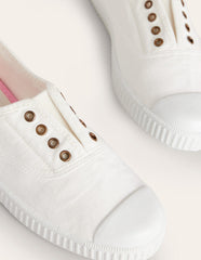 Boden Laceless Canvas Plimsoll - Ivory