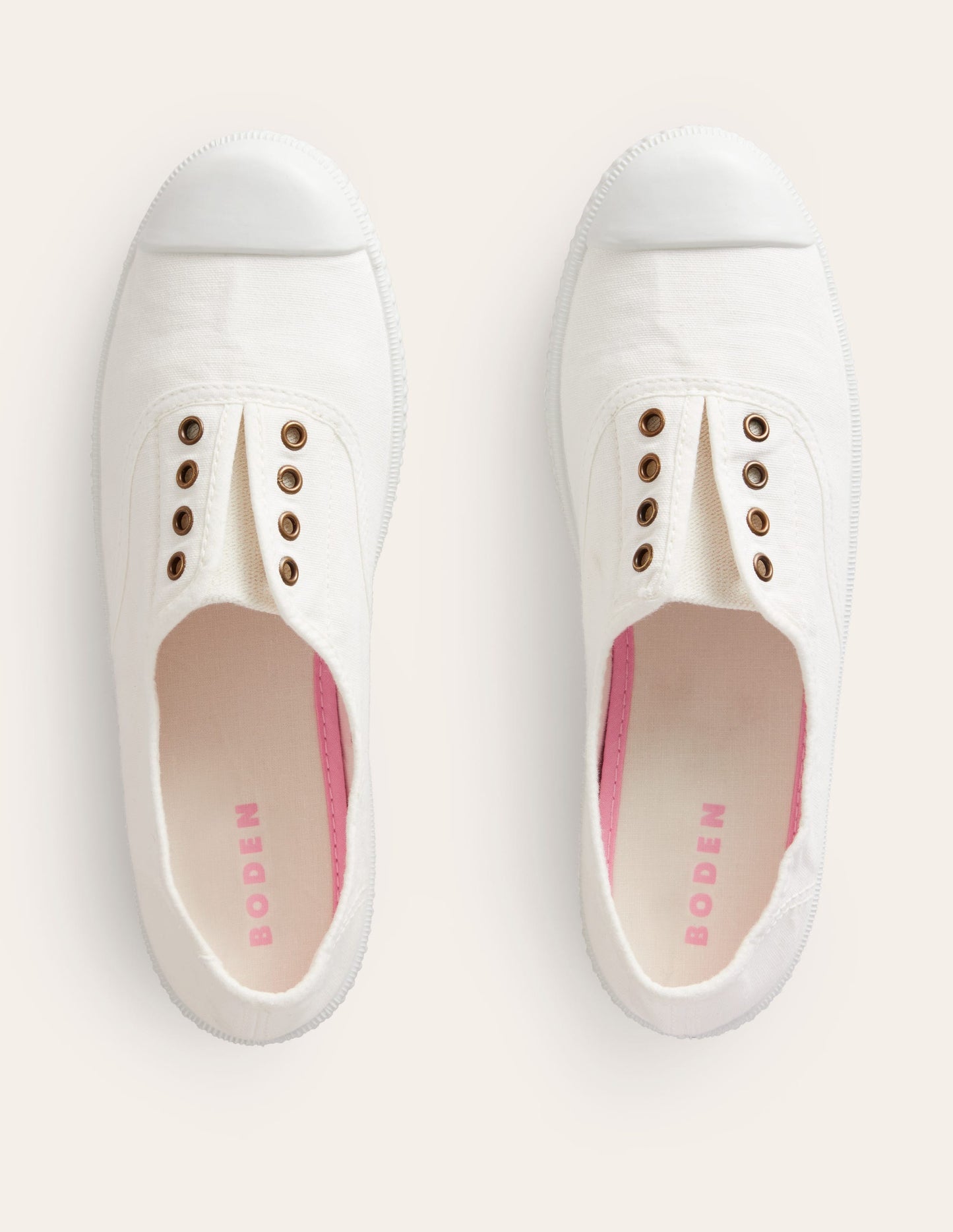 Boden Laceless Canvas Plimsoll - Ivory