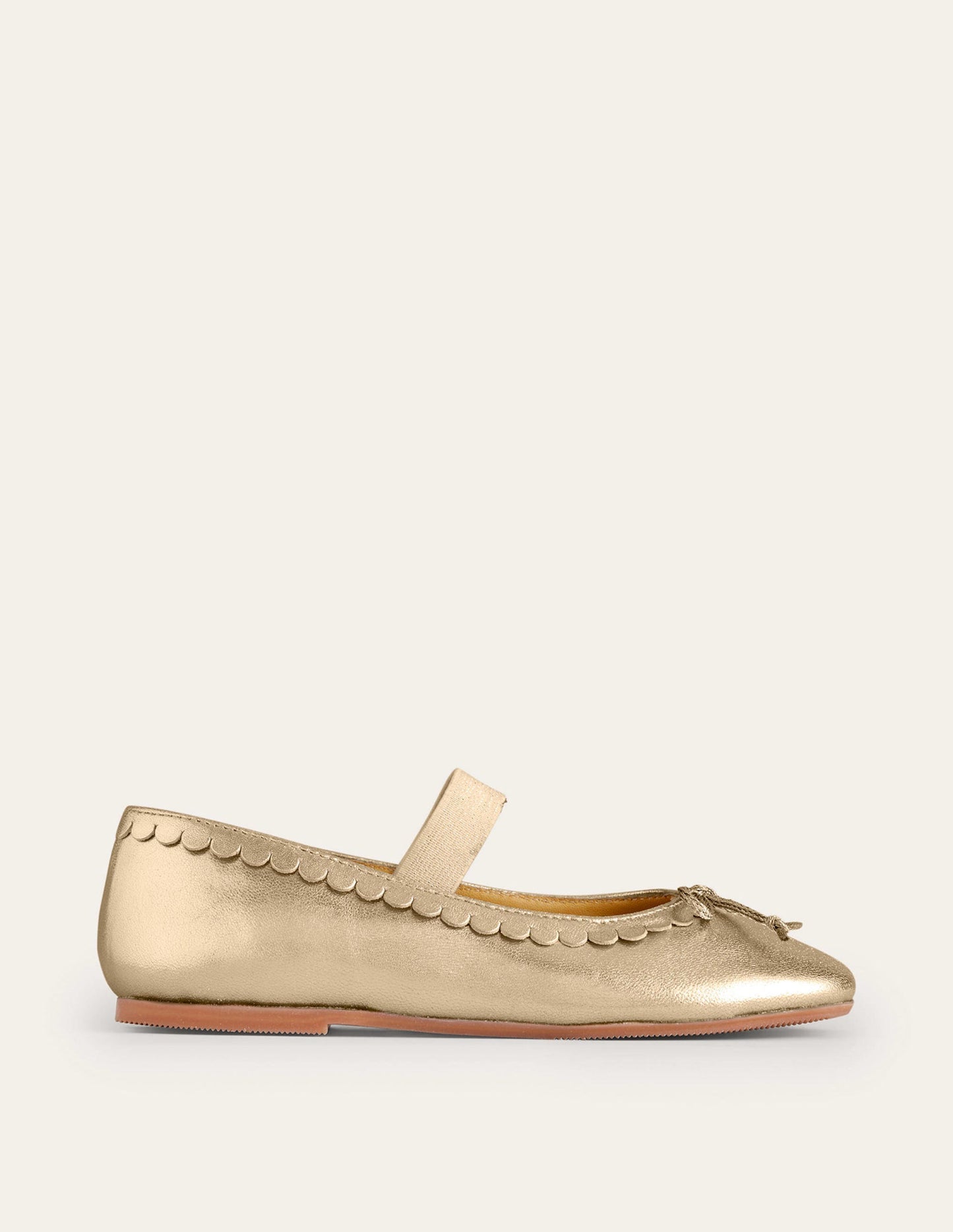Boden Leather Ballet Flats - Gold Metallic