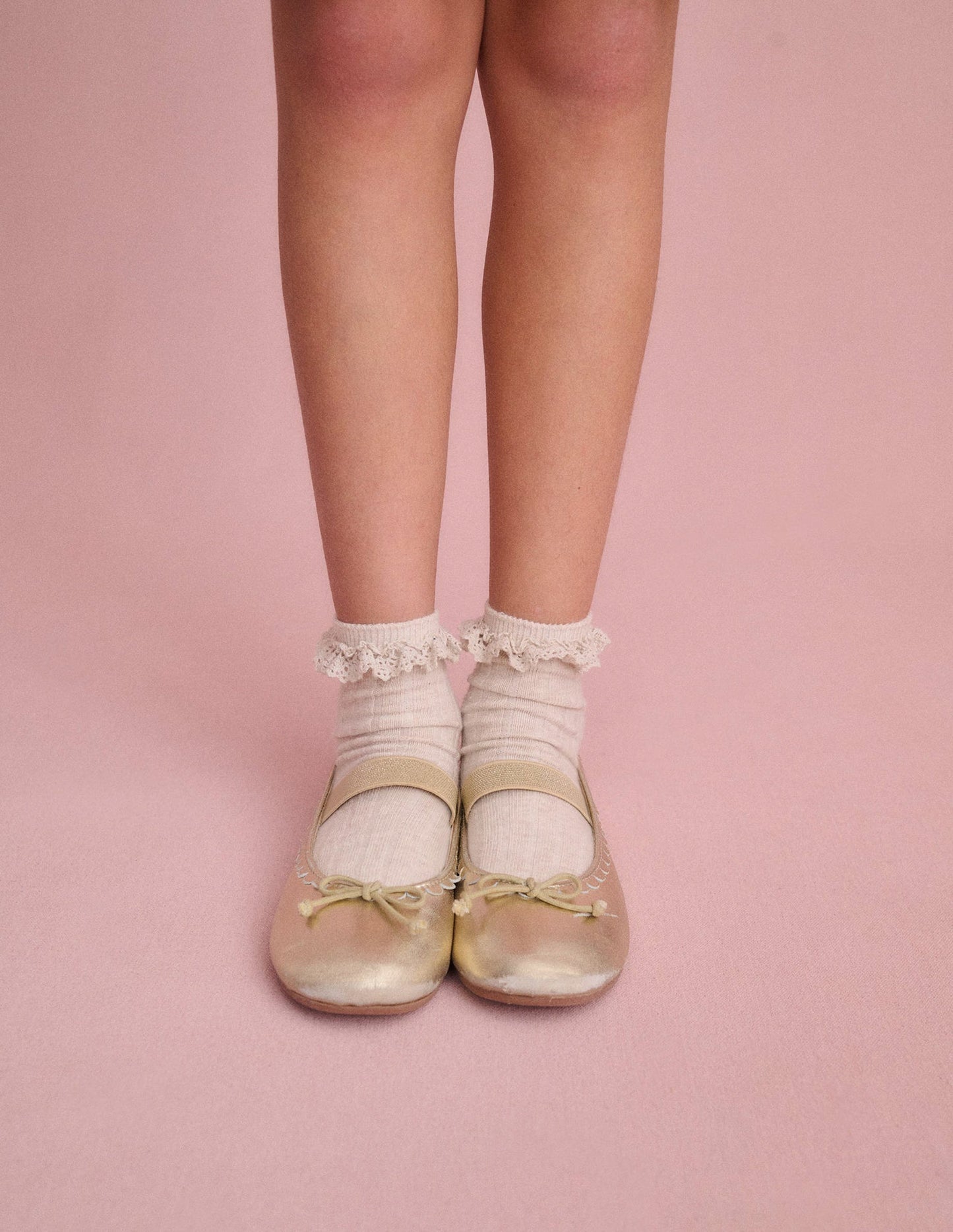 Boden Leather Ballet Flats - Gold Metallic