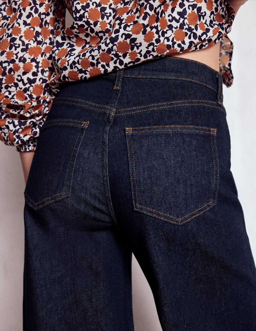 Boden High Rise Wide Leg Jeans - Indigo Rinse