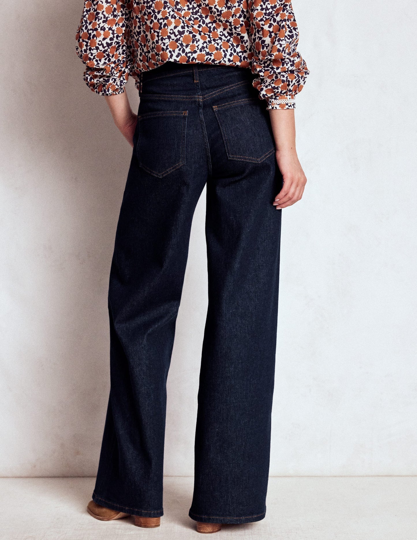Boden High Rise Wide Leg Jeans - Indigo Rinse