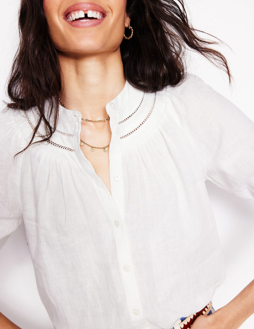 Boden Hammered Disk Layered Necklace - Gold