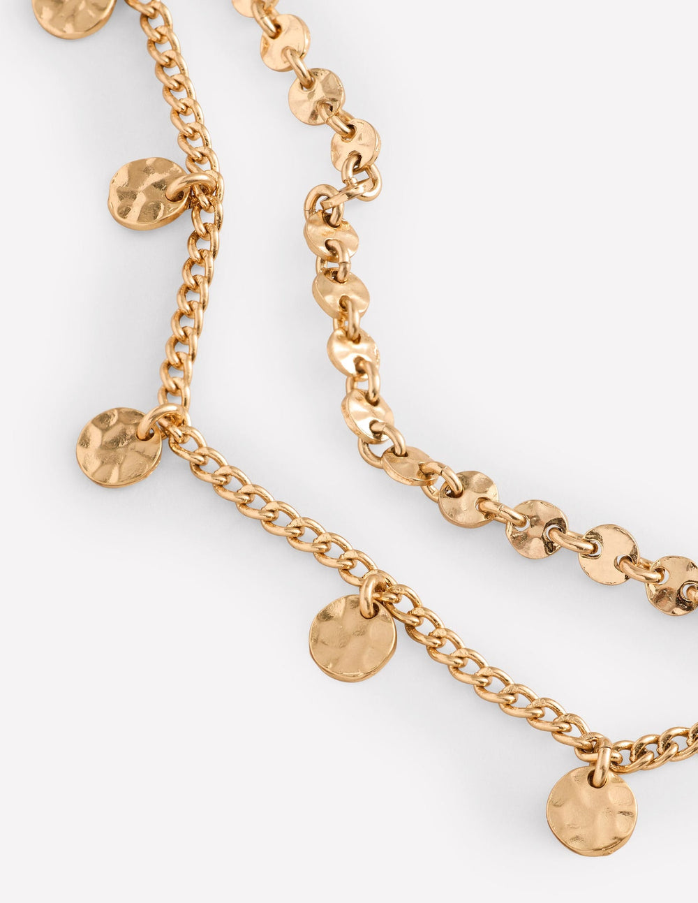 Boden Hammered Disk Layered Necklace - Gold