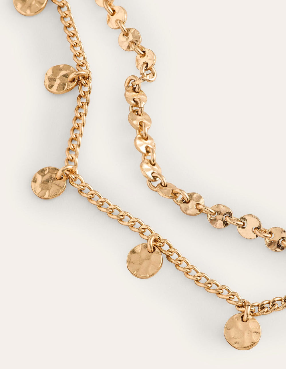 Boden Hammered Disk Layered Necklace - Gold