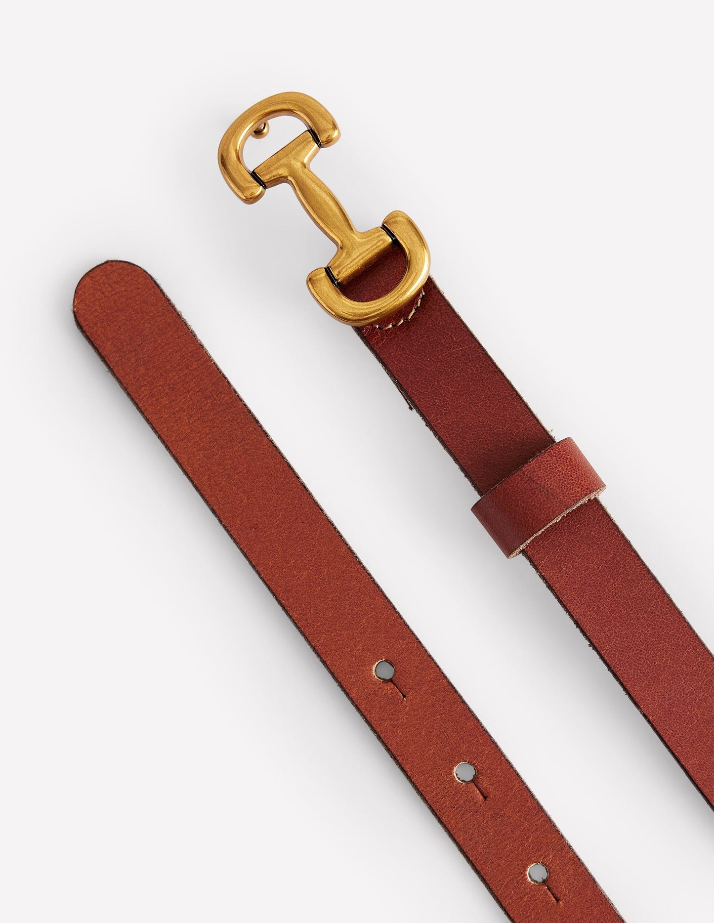 Boden Iris Skinny Snaffle Trim Belt - Tan