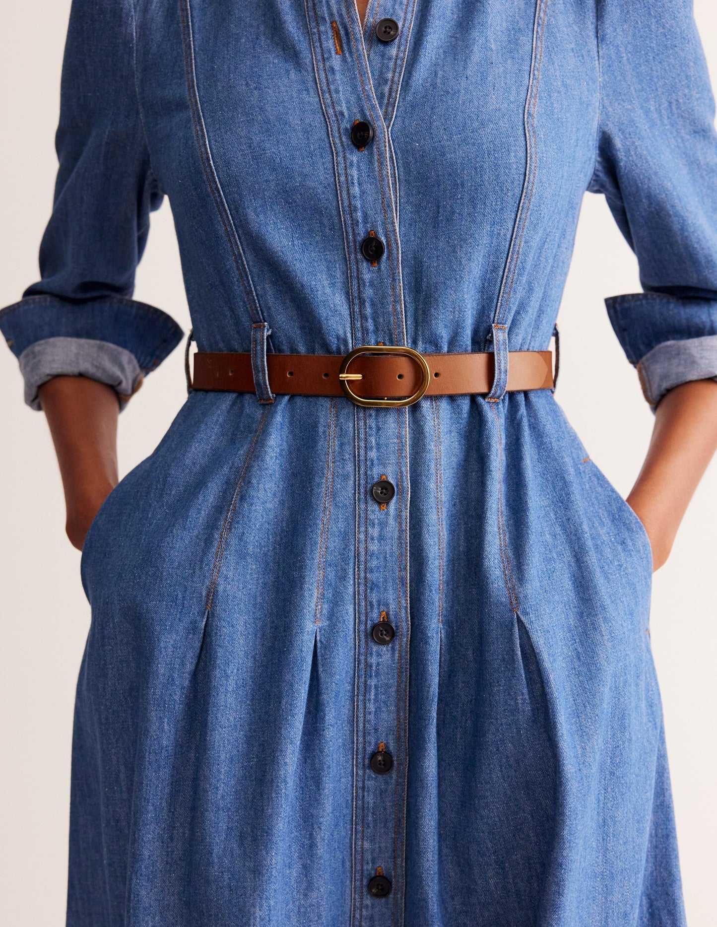 Boden Classic Leather Belt - Tan